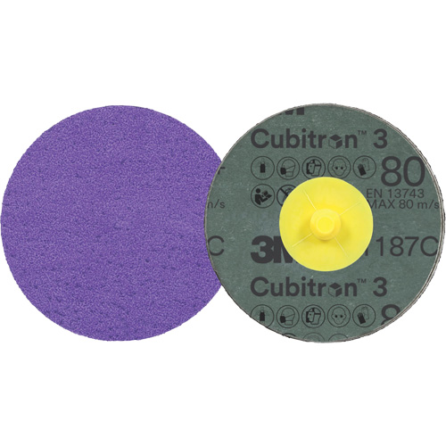 Cubitron 3 Roloc Fibre Disc, 3" Dia., 80+ Grit, Ceramic Cam Industrial