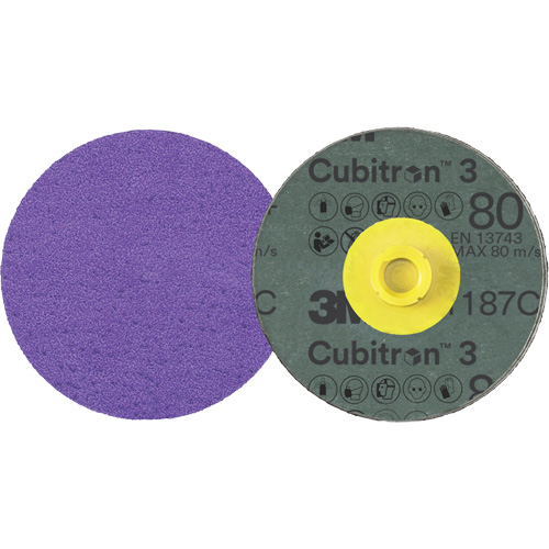 Cubitron 3 Roloc Fibre Disc, 4" Dia., 80+ Grit, Ceramic Cam Industrial