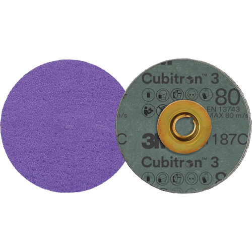 Cubitron 3 Roloc Fibre Disc, 3" Dia., 80+ Grit, Ceramic Cam Industrial