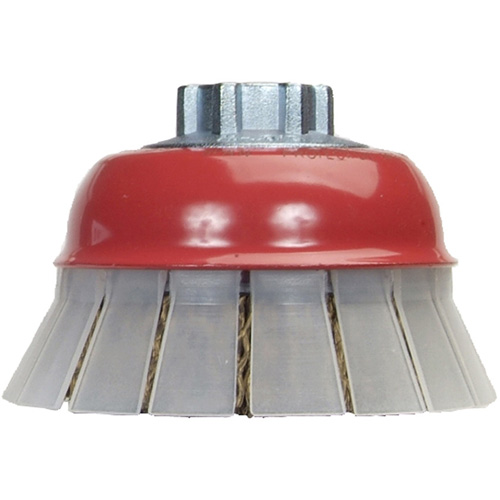 Brosse-boisseau en fil m&eacute;tallique serti avec grille de protection Cam Industrial