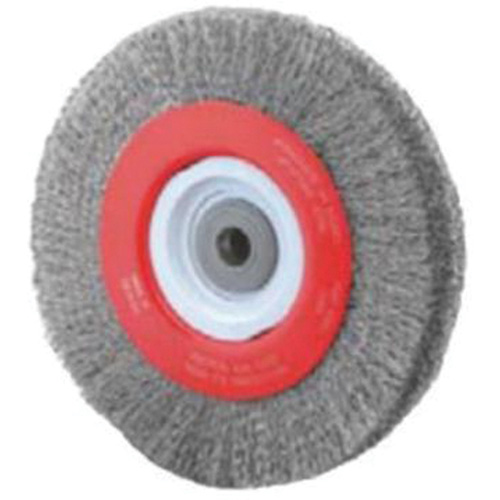 Crimped Bench Wheel, 8" Dia., 0.014" Fill, 1/2"-2 Arbor Cam Industrial