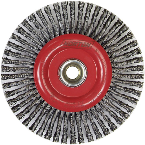 Stringer Bead Knot Wire Brush For Angle Grinders, 6" Dia., 0.02" Fill, 5/8"-11 Arbor, Steel Cam Industrial