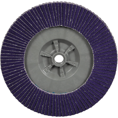 Disque &agrave; lamelles plate 1169F Cubitron 3 &agrave; changement rapide, 6" x 5/8"-11, Type T27, Grain 80+, C&eacute;ramique Cam Industrial