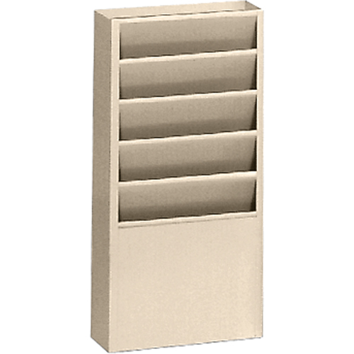 Literature Storage Racks, Stationary, 5 Slots, Steel, 9-3/4" W x 4-1/8" D x 21" H Cam Industrial