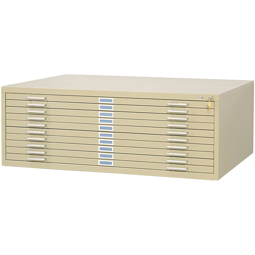 Steel Plan Files, 10 Drawers, 46-3/8" W x 35-3/8" D x 16-1/2" H Cam Industrial