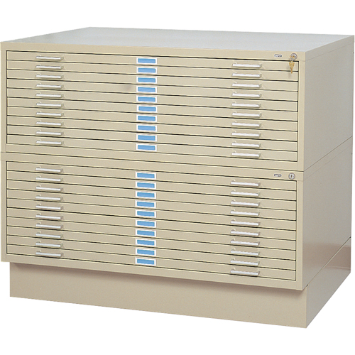 Steel Plan Files, 10 Drawers, 46-3/8" W x 35-3/8" D x 16-1/2" H Cam Industrial