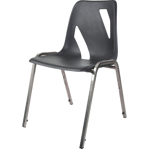 Stacking Chair, Vinyl, 31" High, 275 lbs. Capacity, Black Cam Industrial