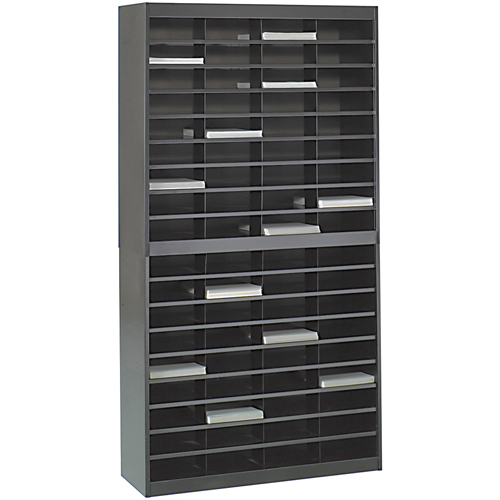 Heavy-duty Literature Organizers, Stationary, 72 Slots, Steel, 37-1/2" W x 12-3/4" D x 71" H Cam Industrial
