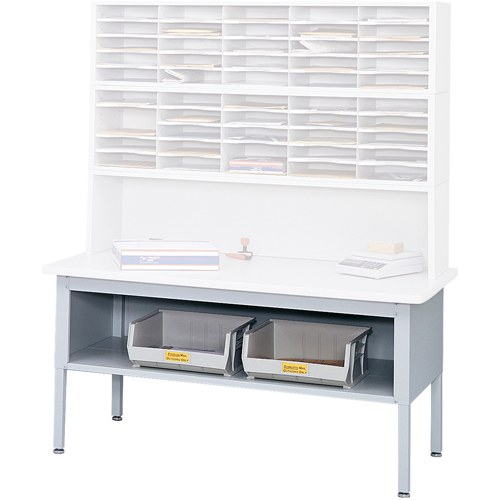 E-z Sort&reg; Mailroom Furniture-sorting Tables With Shelf-base Table With Shelf, 60" W x 28" D x 36" H, Laminate Cam Industrial