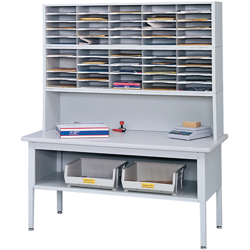 E-z Sort&reg; Mailroom Furniture-sorting Tables With Shelf-base Table With Shelf, 60" W x 28" D x 36" H, Laminate Cam Industrial