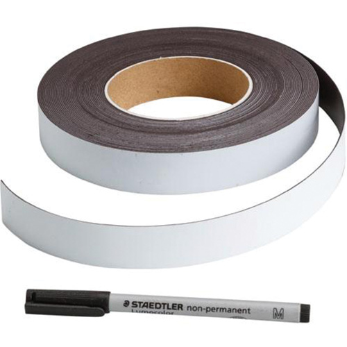 &eacute;tiquette magn&eacute;tique inscriptible, Magn&eacute;tique, 600" lo x 1" la Cam Industrial