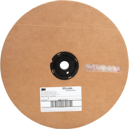 Attache, Boucle, 50 vg x 5/8", Adh&eacute;sif, Blanc Cam Industrial