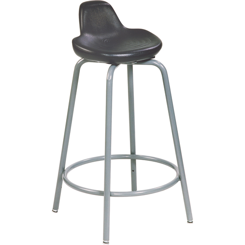 500 Series Stool, Sit/Stand, Adjustable, 18" - 26", Polyurethane Seat, Black Cam Industrial
