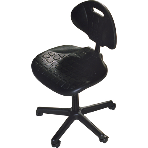 Heavy-Duty Ergonomic Seating, Polyurethane, Black, 250 lbs. Capacity Cam Industrial
