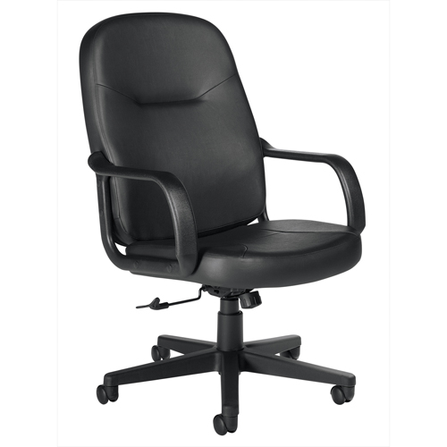 Fauteuil de bureau, Cuir, Noir Cam Industrial