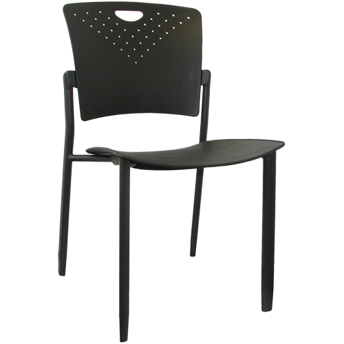MaxX StaxX Stackable Chairs, Polypropylene, 17-1/4" High, 275 lbs. Capacity, Black Cam Industrial