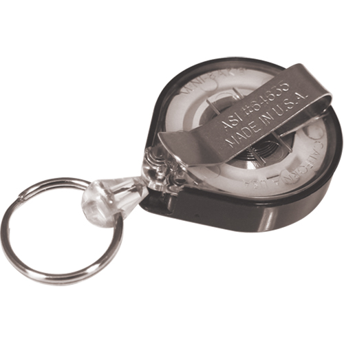 Retractable Mini-Bak&reg; Key Rings, Plastic, 36" Cable, Belt Clip Attachment Cam Industrial