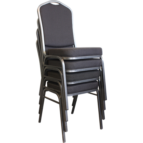 Chaises empilables, Tissu, Hauteur 37", Capacit&eacute; 275 lb, Noir Cam Industrial