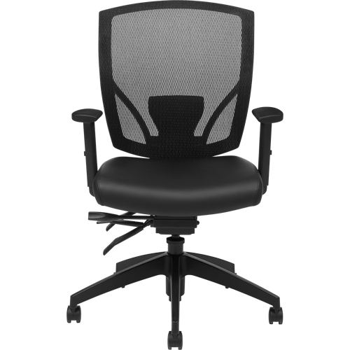 Multi-Tilter Arm Chairs, Vinyl, Black, 300 lbs. Capacity Cam Industrial