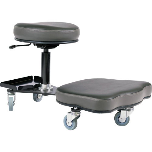 Chaise ergonomique Flex, Vinyle, Noir/gris Cam Industrial