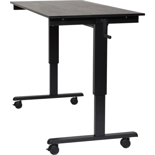 Bureau ajustable pour travail assis et debout, , 48-1/2" h x 59" la x 29-1/2" p, Noir Cam Industrial