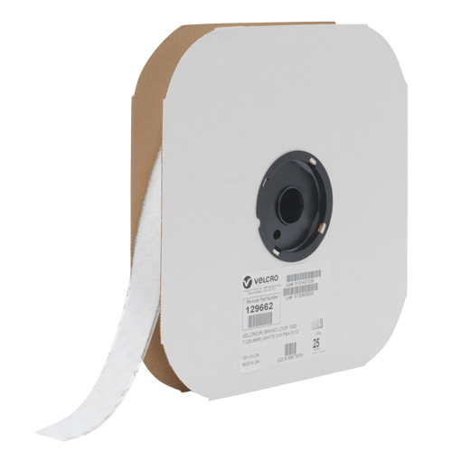 Fastener Tape, Loop, 25 yds x 3/4", Sew-On, White Cam Industrial