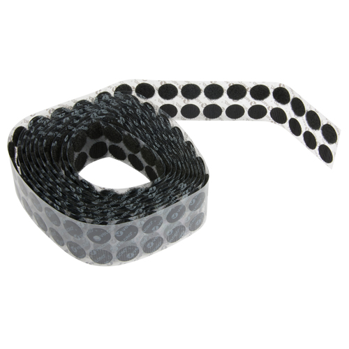 Fastener Coins, Hook & Loop, 3/4" Dia., Adhesive, Black Cam Industrial