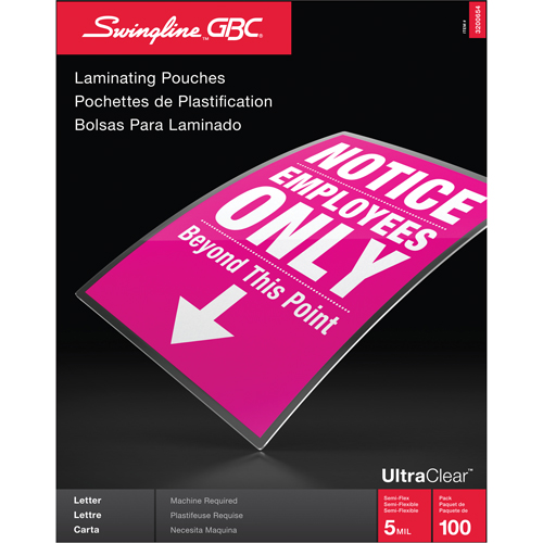 Pochettes lamin&eacute;es pour lettres Swingline UltraClear Cam Industrial