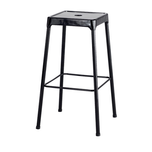 Tabouret en acier pour bistro Safco, Stationnaire, Fixe, 29", Acier Si&egrave;ge, Noir Cam Industrial