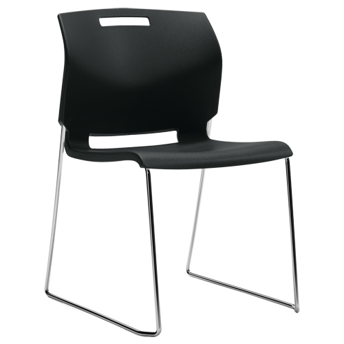 Chair, Plastic, 32-1/2" High, 300 lbs. Capacity, Black Cam Industrial