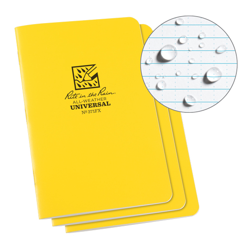 Carnet tout temps, Couverture souple, Jaune, 48 Pages, 4-5/8" , 7"  Cam Industrial