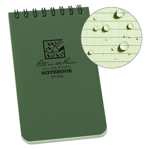 Carnet de notes de poche &agrave; spirale, Couverture souple, Vert, 100 Pages, 3" , 5"  Cam Industrial