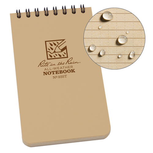 Carnet de notes de poche &agrave; spirale, Couverture souple, Havane, 100 Pages, 3" , 5"  Cam Industrial