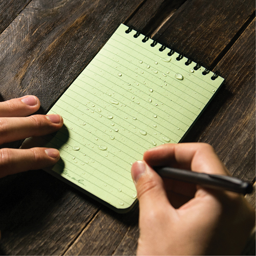 Pocket Top-Spiral Notebook, Soft Cover, Green, 100 Pages, 4" W x 6" L Cam Industrial