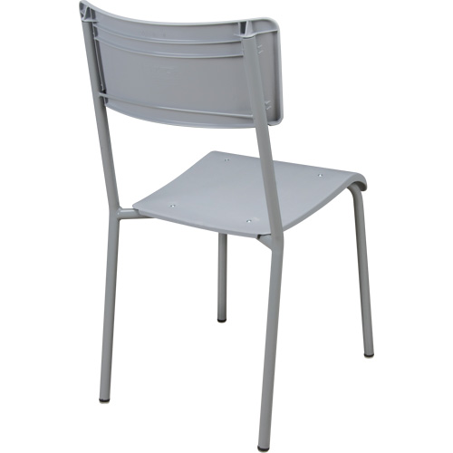 Ventura Stacking Chair, Polypropylene, 36" High, 300 lbs. Capacity, Grey Cam Industrial