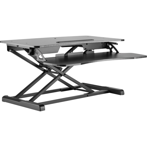 Goya Sit-Stand Workstation, Desktop Unit, 22" H x 31-1/2" W x 24" D, Black Cam Industrial