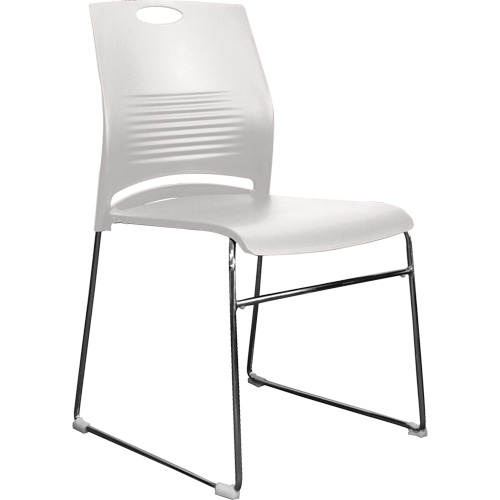 Chaises empilables s&eacute;rie Activ, Plastique, Hauteur 23", Capacit&eacute; 275 lb, Blanc Cam Industrial
