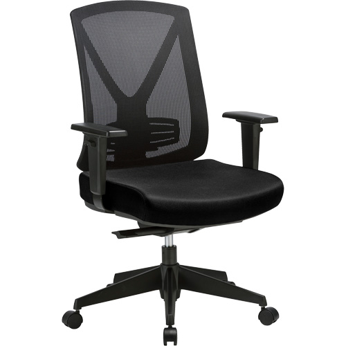 Activ Series Premium Synchro-Tilt Adjustable Chair, Fabric/Mesh, Black, 275 lbs. Capacity Cam Industrial