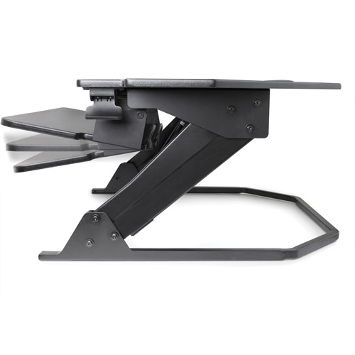 Goya Sit-Stand Corner Work Station, Desktop Unit, 20" H x 42" W x 37-4/5" D, Black Cam Industrial