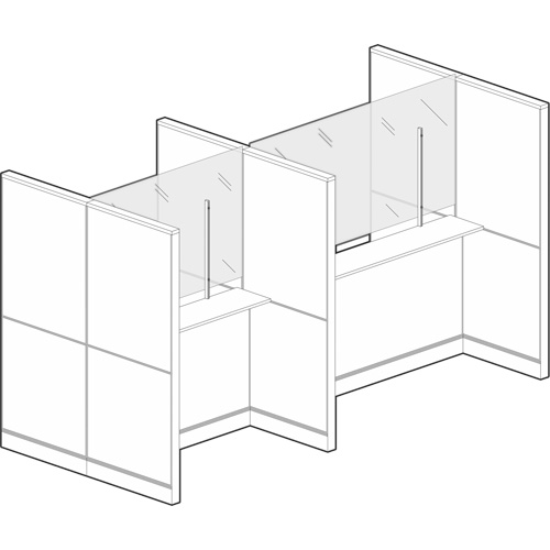 Clamp Mount Sneeze Guard, 48" W x 36" H Cam Industrial