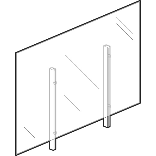 Sneeze Guard, 36" W x 36" H Cam Industrial