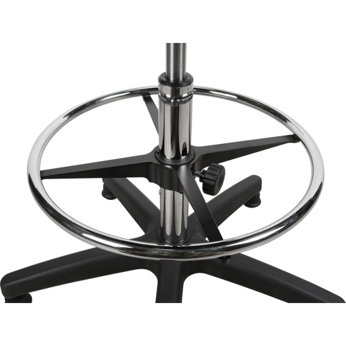 Tabouret robuste et ergonomique, Stationnaire, Ajustable, 39” - 48”, Polyur&eacute;thane Si&egrave;ge, Noir Cam Industrial