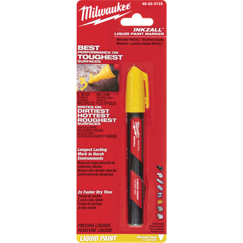 Inkzall Paint Marker, Liquid, Yellow Cam Industrial