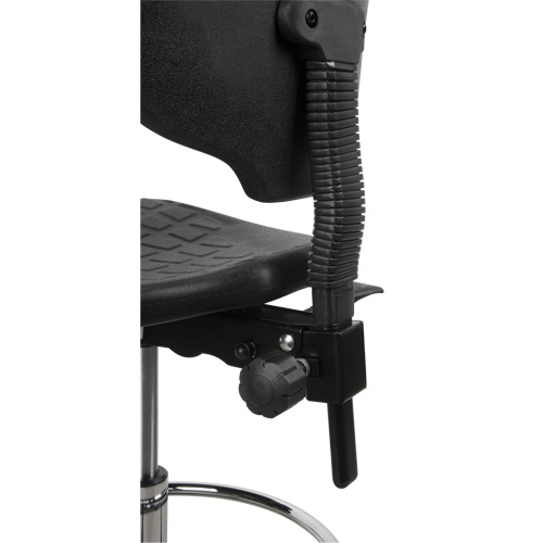 Tabouret robuste et ergonomique, Mobile, Ajustable, 39" - 48", Polyur&eacute;thane Si&egrave;ge, Noir Cam Industrial