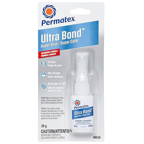 Super colle adh&eacute;sive Ultra Bond &agrave; s&eacute;chage rapide, 20 g, Bouteille, Transparent Cam Industrial