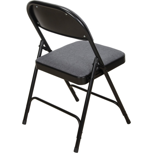 Deluxe Fabric Padded Folding Chair, Steel, Grey, 300 lbs. Weight Capacity Cam Industrial