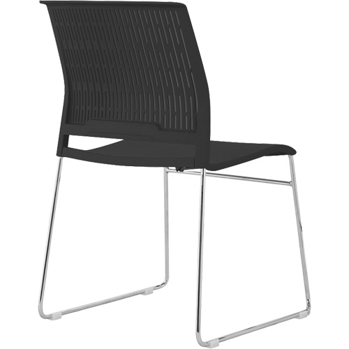 Stacking Chairs, Polypropylene, 32-3/8" High, 250 lbs. Capacity, Black Cam Industrial