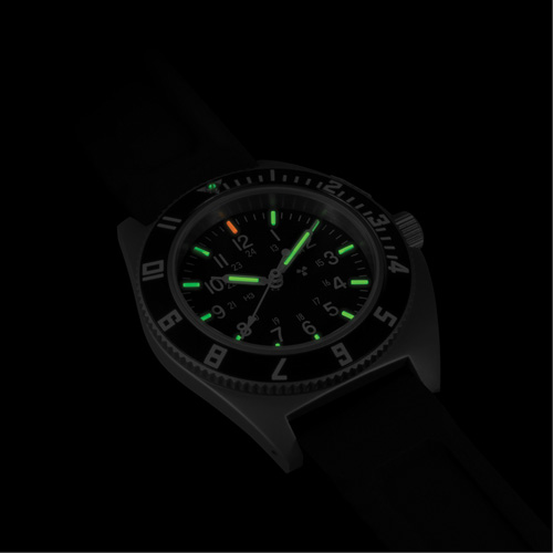 Steel Navigator Watch on 3-Piece Rubber Strap Kit, Digital, Battery Operated, 41 mm, Black Cam Industrial