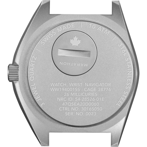 Steel Navigator Watch on 3-Piece Rubber Strap Kit, Digital, Battery Operated, 41 mm, Black Cam Industrial