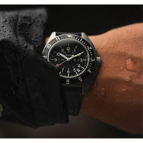 Steel Navigator with Date on Black 3-Piece Rubber Strap Kit, Digital, Battery Operated, 41 mm, Black Cam Industrial